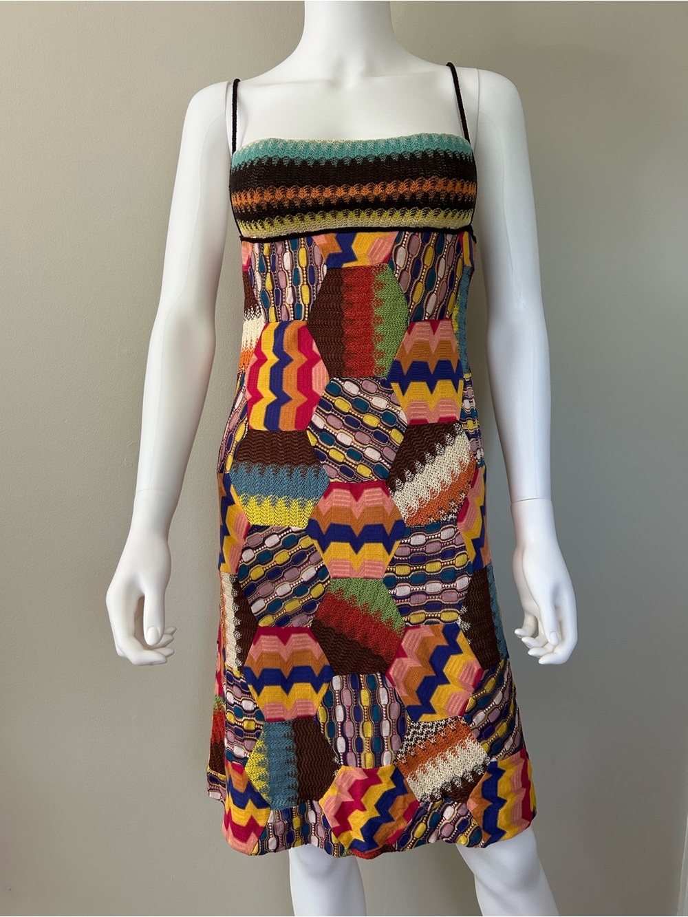 Missoni Valentina NWT Patchwork Knit Mini Dress Multicolor Italy IT 40 US 4
